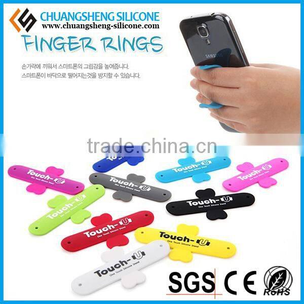 Lovely shape silicone phone holder, size ajustable phone sticker, mobile phone stands