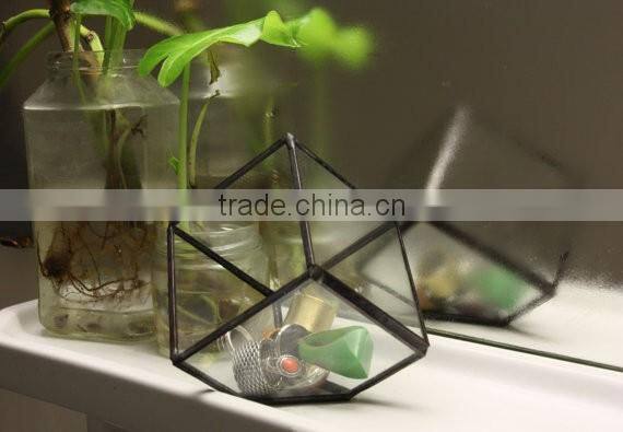 Stained Glass Small Cube Airplant Cactus Terrarium