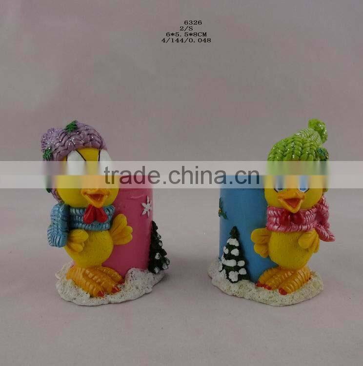 resin chick figurine pen container for new year symbol decor