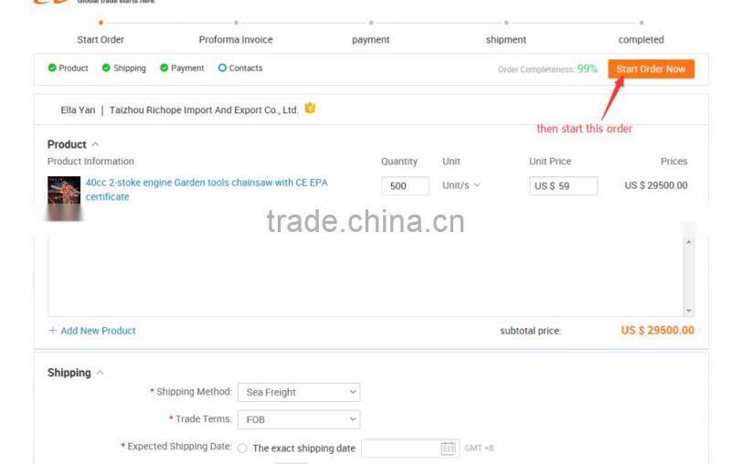 Promotion for best sell chainsaw 45cc