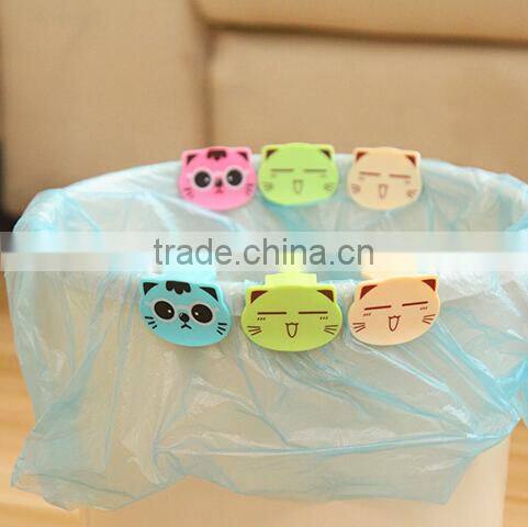 2015 Diy novel mini outdoor trash can clips plastic mini animal garbage can bag clip holder