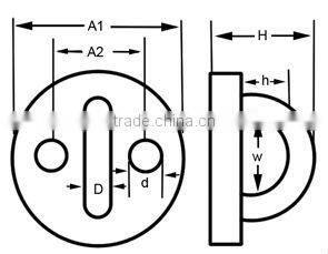 SS8040 Industrial Protective Safety Stainless Steel 304 Round Base Eye Plates