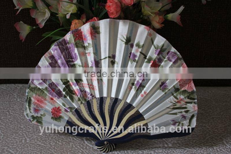 Japanese satin silk fabirc fan