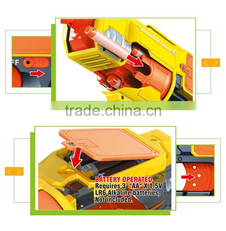 Safe air soft plastic shooting pop gun yellow bullet gun toy