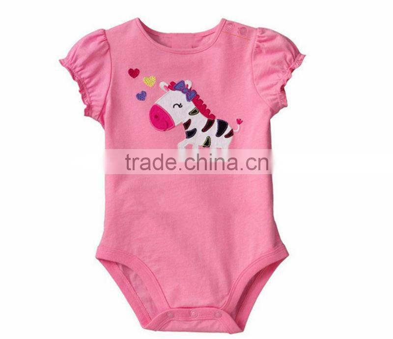 100% cotton pink cow print baby rompers wholesale