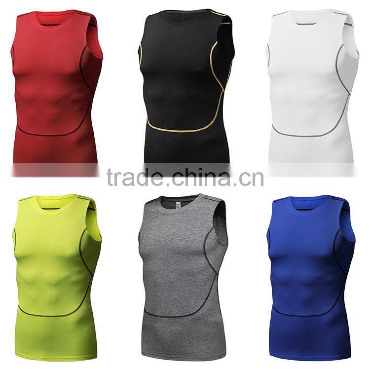 Wholesale fashion polyester sports fitness tank top men summer