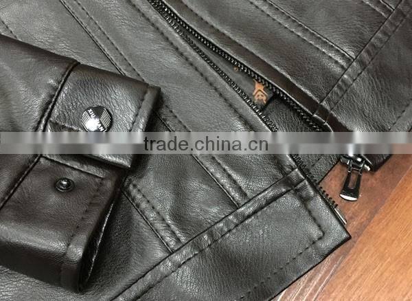 Mens black PU jacket stock