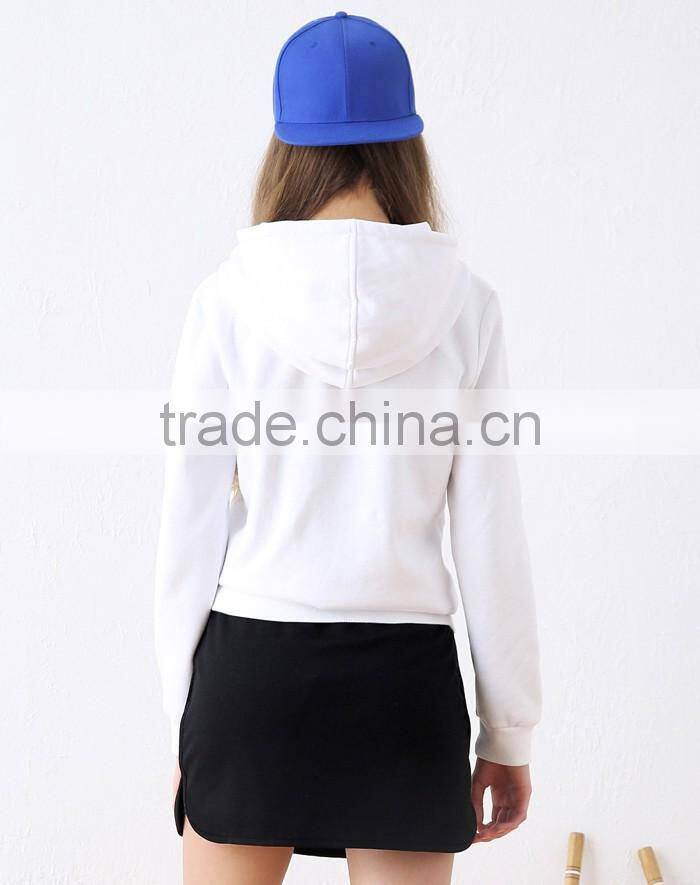 Fashion print casual white girls hoodies