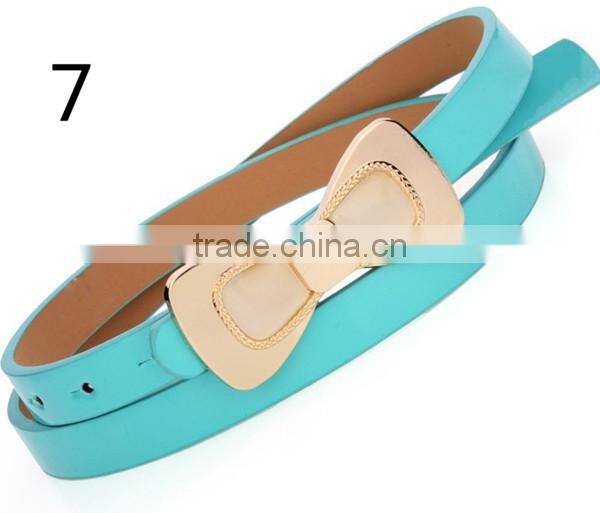 latest design new model hot sale 12colors choice with butterfly design PU leather material belt women