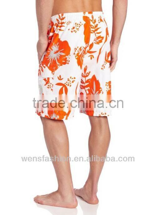 Men's Woven Metallic Flower Swimming Short Pants