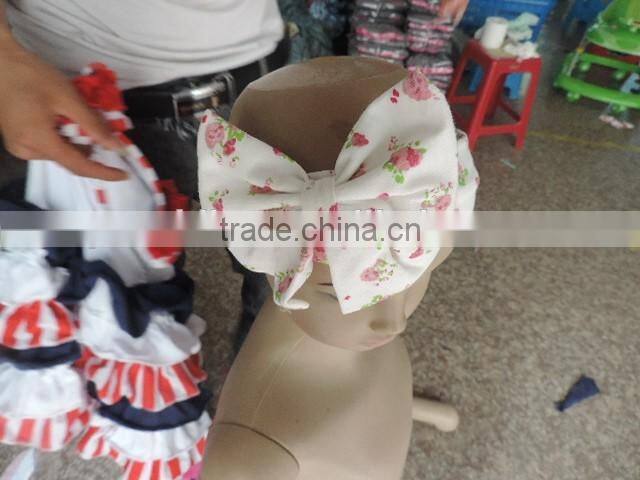 latest kids girl lace flower headband Baby Girl Top Knot Turban Hedband Children Pink Flower Hairband