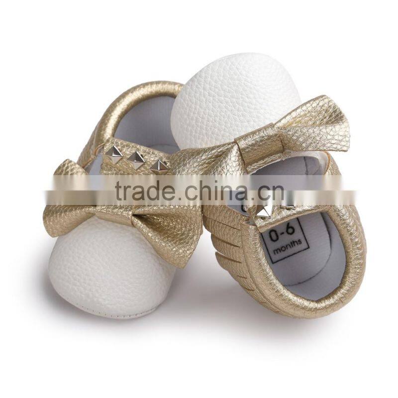 Rivet design fashion moccasins for baby, baby rivet moccasins