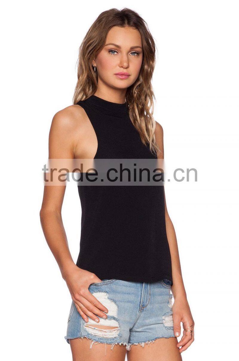 exposed back zipper closure dri fit tank tops wholesale