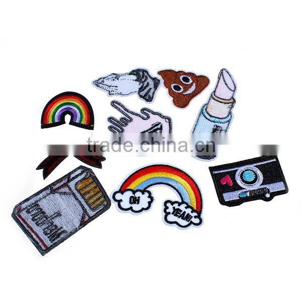 Fabric Iron On Patches At Random Rainbow Cigarette Embroidered Patch Custom