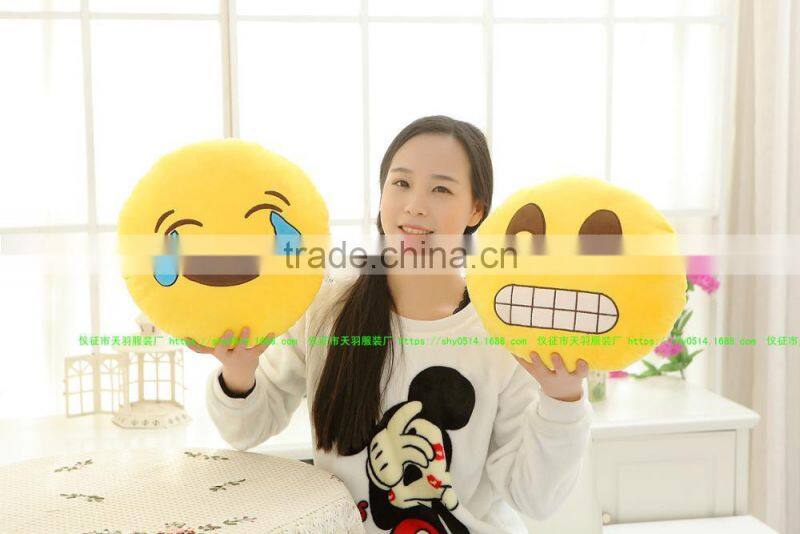 32cm Emoji Smiley Emoticon Yellow Round Cushion Pillow Stuffed Plush Soft Toy (Sleepling)