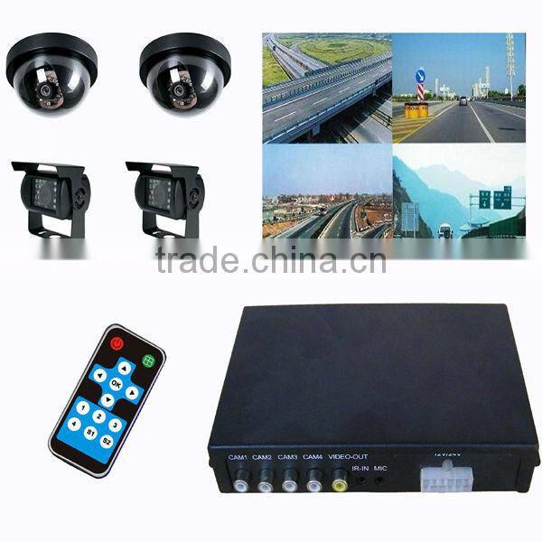 4 Camera 7 inch Car Digital LCD Stand Alone Quad Display Monitor