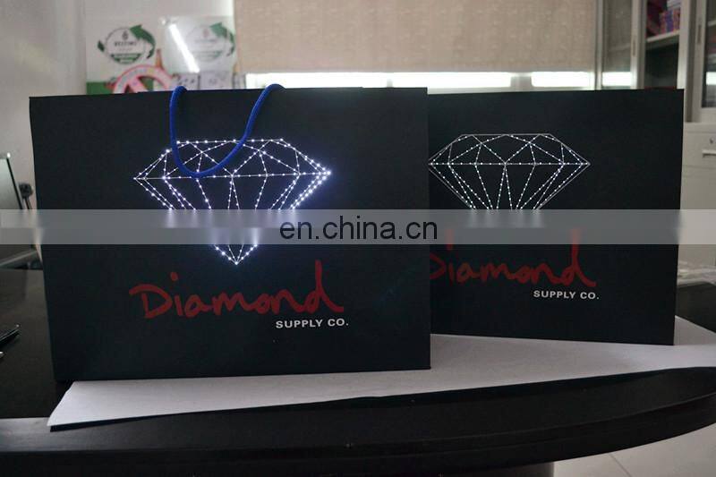 Lighting up tote portable colorful paper gift bag