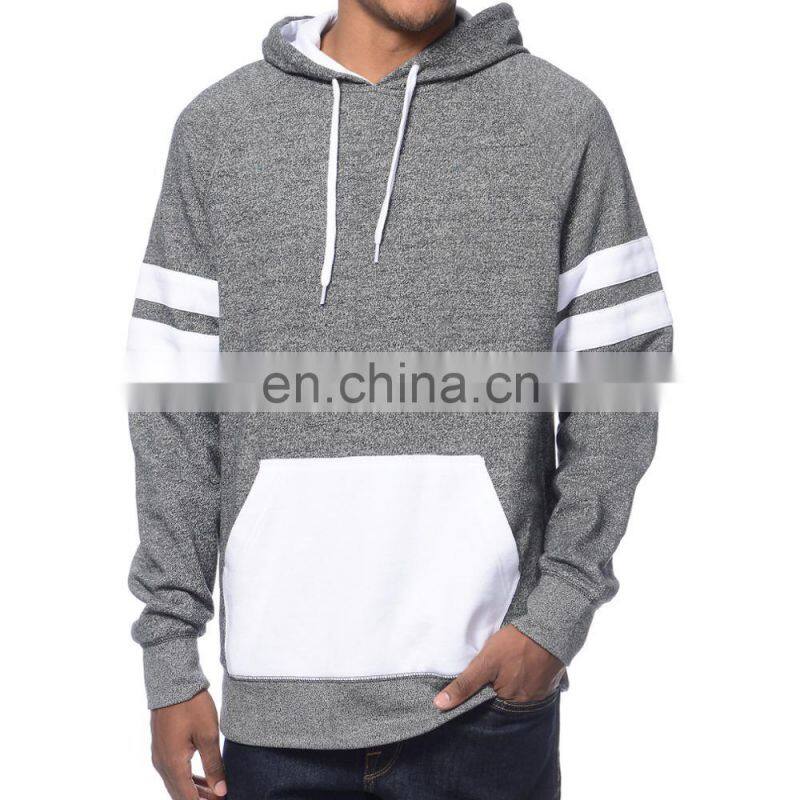 2017 Fashion Cheap Hot Sale OEM Casual Men Black Colorway Raglan Sleeves Strip Hoodies
