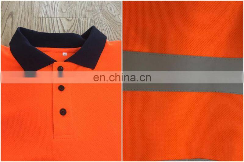 Eye bird fabric reflective breathable orange safety sports T-shirt