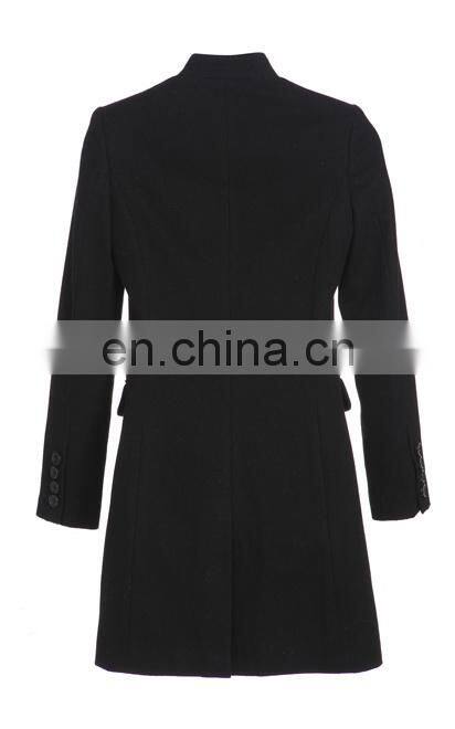 Latest catchy simple european style atmospheric board type tailored collar women coat winter clothing