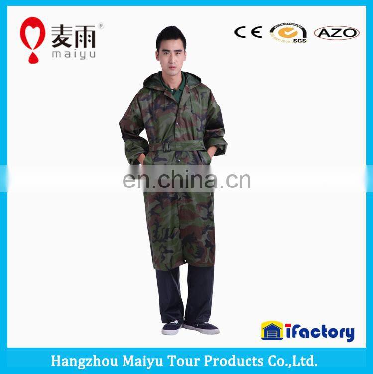 1pc waterproof camouflage rain suit long rain poncho
