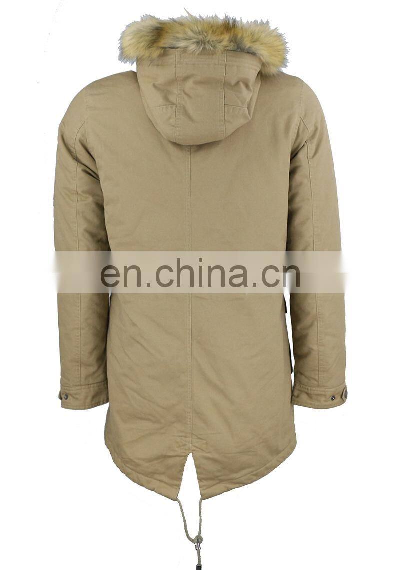high quality cotton parka with Detachable hood mens parka jacket