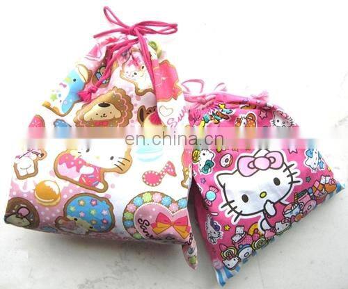 cute kitty foldable lunch bag cartoon drawstring bag portable gift bag shopping bag shoulder bag recycling handled nylon bag