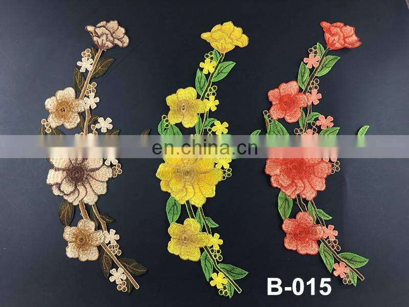 B-014 bridal front piece collars sewing on neckline lace applique for garment lace applique embroidery designs