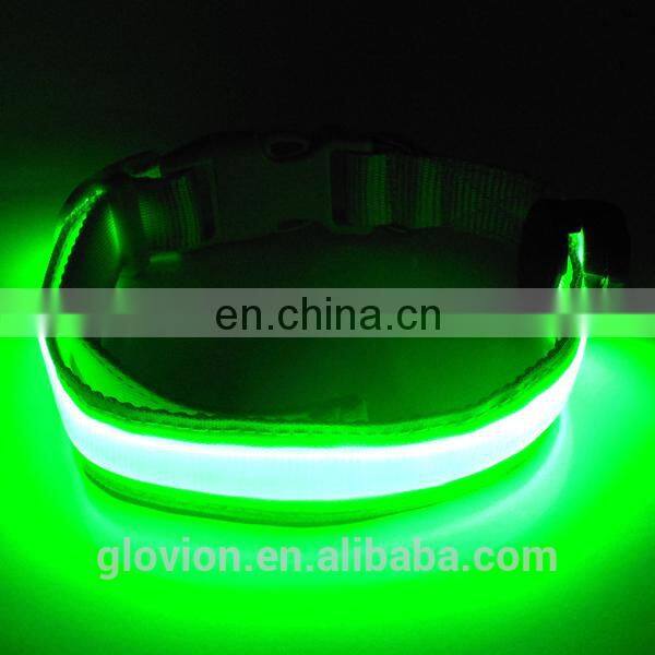 ECO-friendly pet collar durabl dog collar for training and hunting USB rechargeable flashing collar