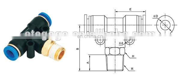 pipe joint 4mm pneumatic fittings and connectors