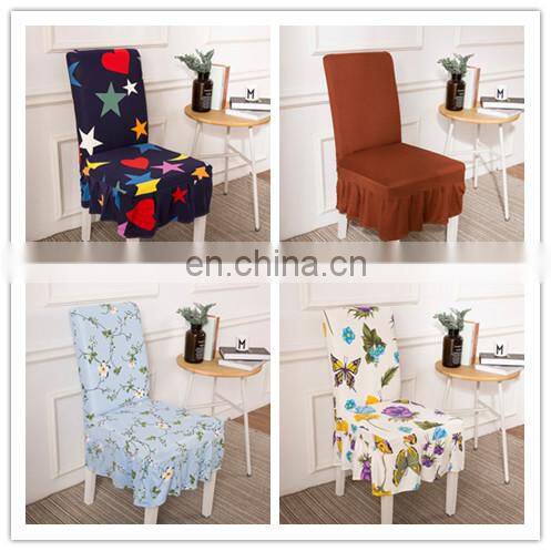 Home wedding fashion chair cover hot spandex Stretch Removable Washable Dining Room Stool Chair Cover