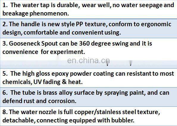 Long Using Life Thickening Copper 360 Degree Laboratory Swan Neck Water Faucet