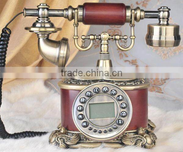 Corded analog vintage red phone