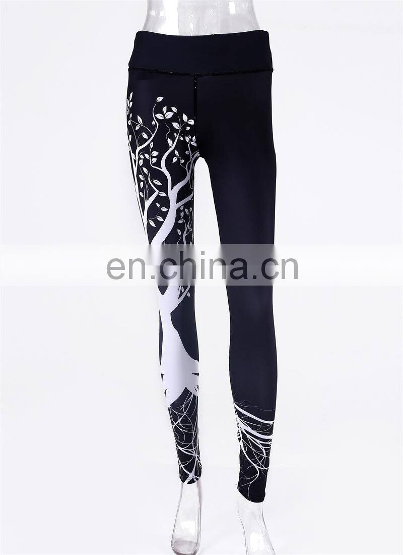 3D Printed Leggings Women Push Up High Waist Digital Tree Print Slim Polyester Harajuku Legging