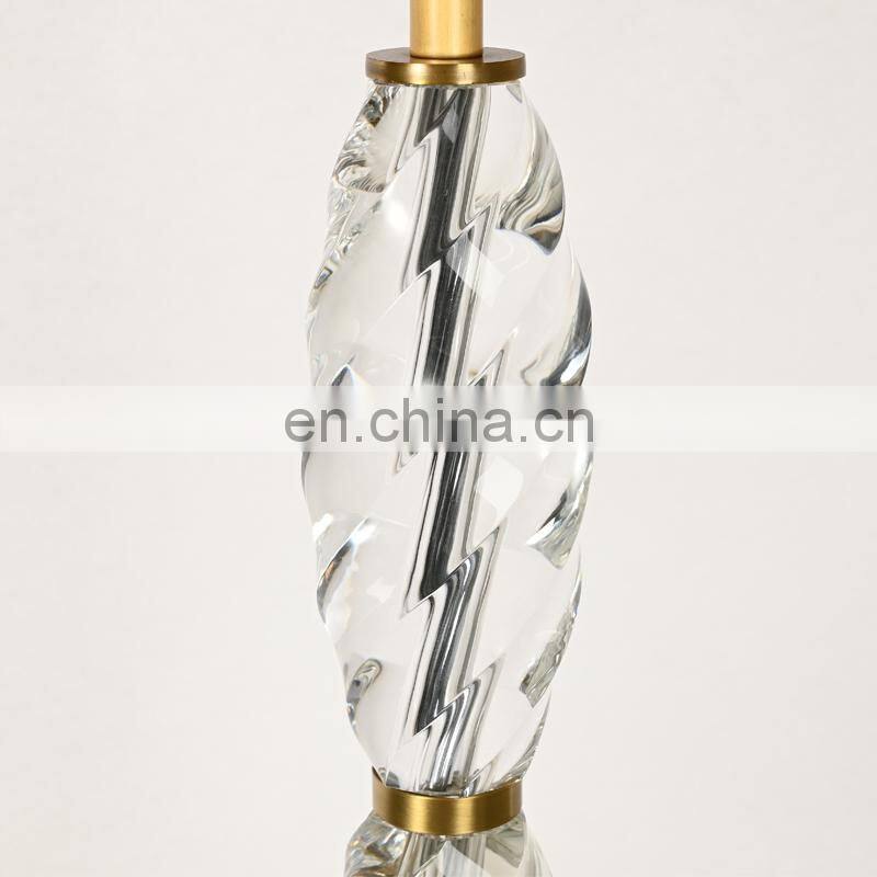 Spiral crystal abajures prism hardware  lights chinese table lamp