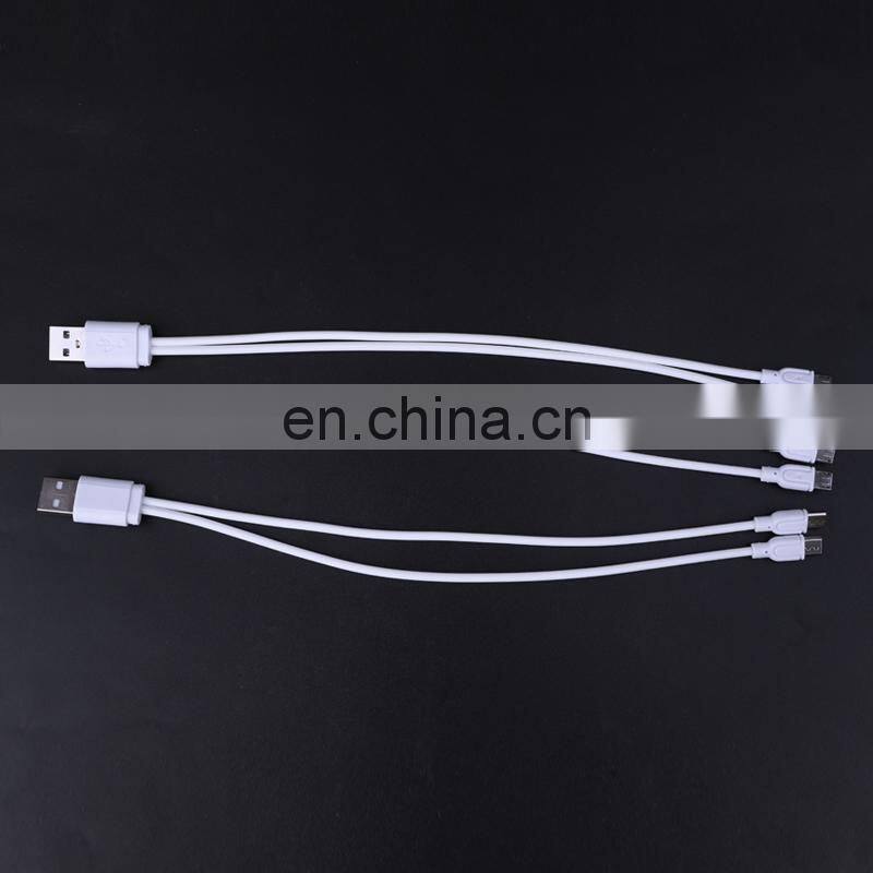 Factory Bulk White USB Charger Cable 2 in 1 USB Charging cable for 1.2v 1.5v 3.7v 9v usb battery