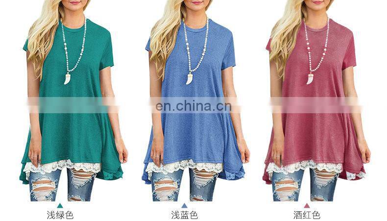 Factory Outlet 2021 Christmas Plus Size Women's Top Stitching New European and American Lace Long Sleeve Fat MM Casual Wear