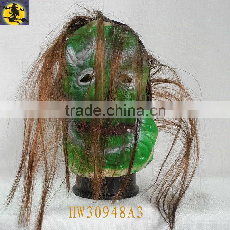 White Latex Masks of Terror with Hair