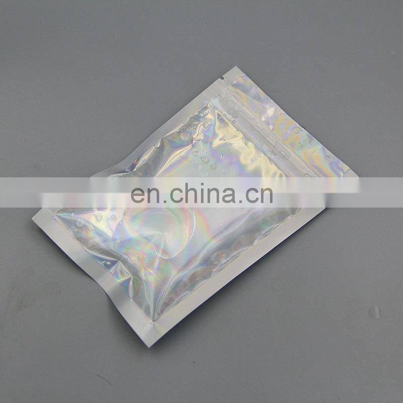 Plain Aluminum Foil Pouch Sealer Holorgaphic Zip Lock Bag custom mylar plastic bags