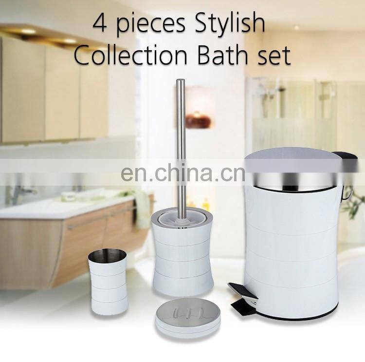 Eco Friendly Luxury Bathroom Toiletry Set Toilet Brush Holder Stainless Steel Bath Accessories Set