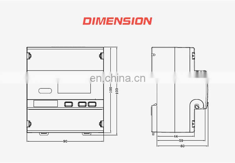 EM537 CT 3*230/400V 0-3000A/330mV 3 phase 4 wire pass through energy meter with RS485