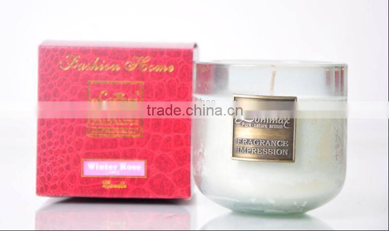 180G Scented Candle with glass Jar ,Home Decorative wax candle, gift set SA-1904