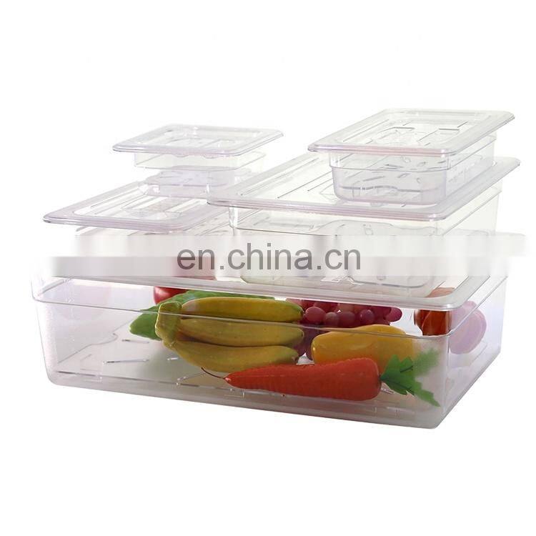 Clear Plastic Polycarbonate PC Insulated Food Pan NSF Certificated Kitchen Plastic Dinnerware Lunch Box
