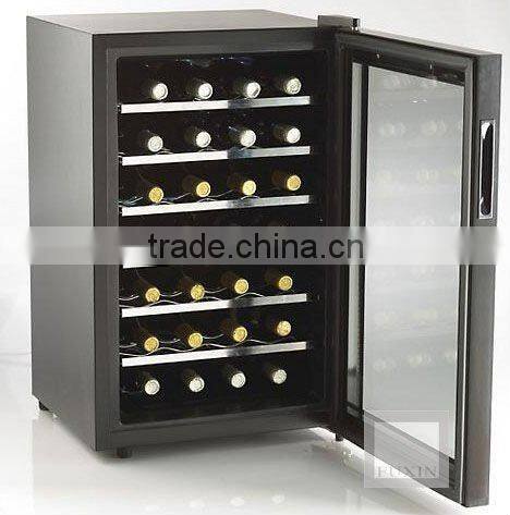 FUXIN:JC-65BFW,.Thermoelectric Wine celler with Glass Door hold 28 bottles/cave a vin.