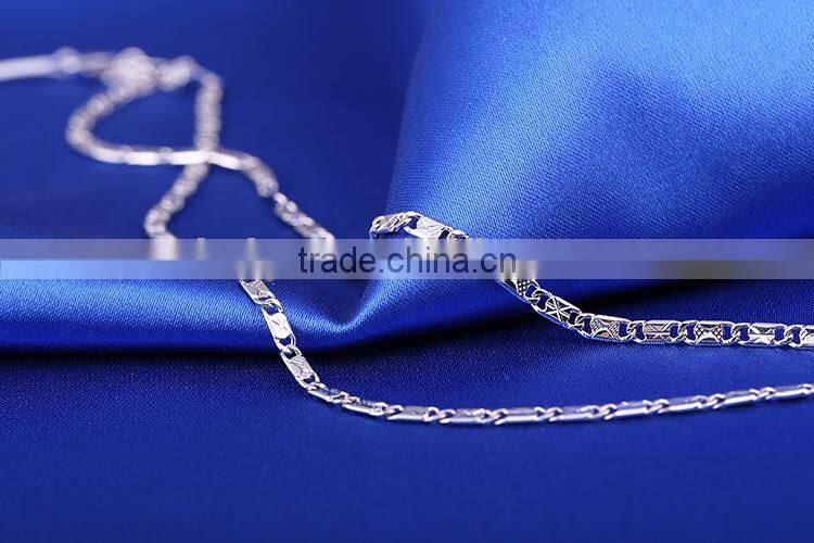 2015 wholesale fashion jewelry rhodium plated cheap short chain necklace