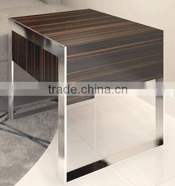 Tiny steel stainless frame table used in office table