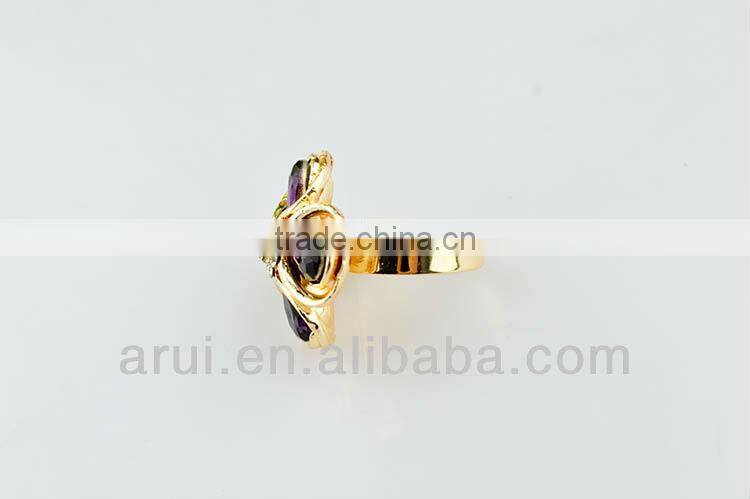 2013 Purple Pretty wedding ring crystal flower rings for women