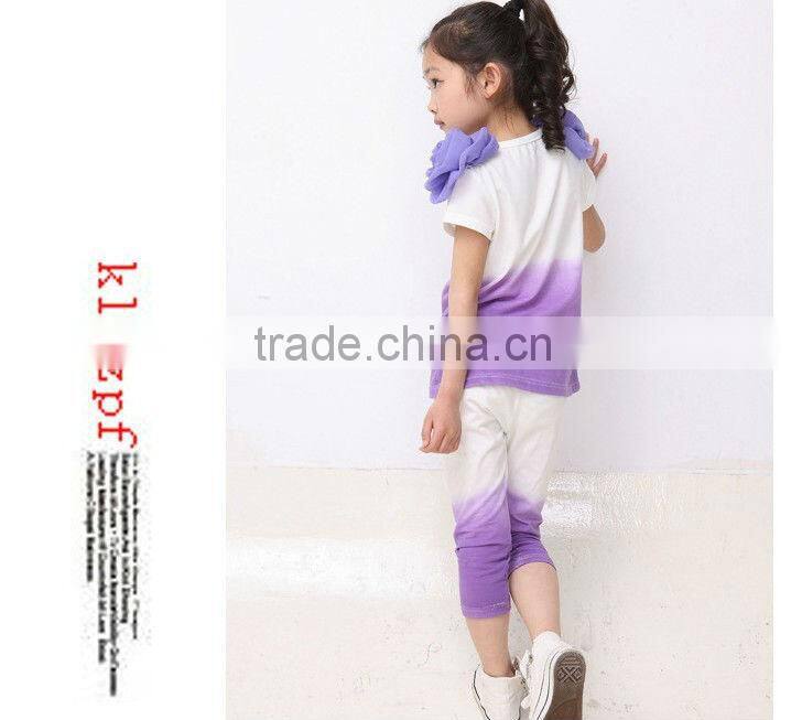 B2W2 kids casual sets, big children sport suits, girl flower suits