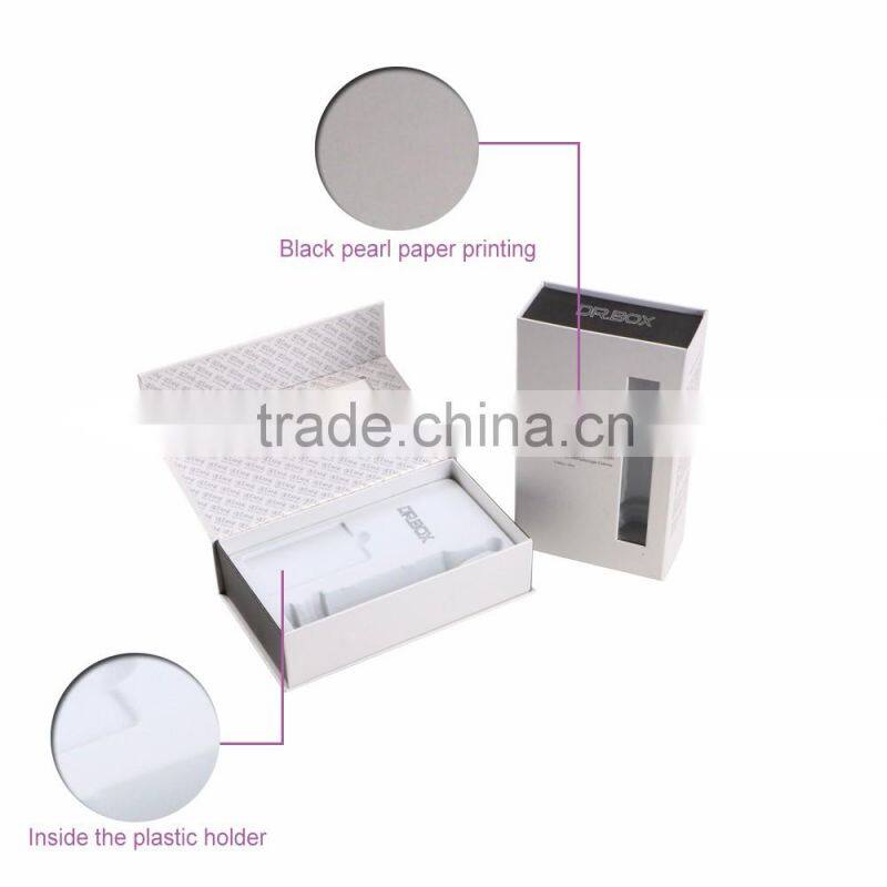 black pearl paper printing cosmetic cardboard box with transparent window