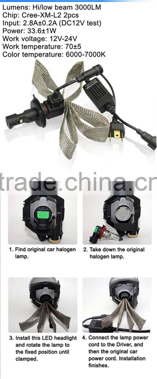 Powerful 9005 led headlight all in one led light car accessories